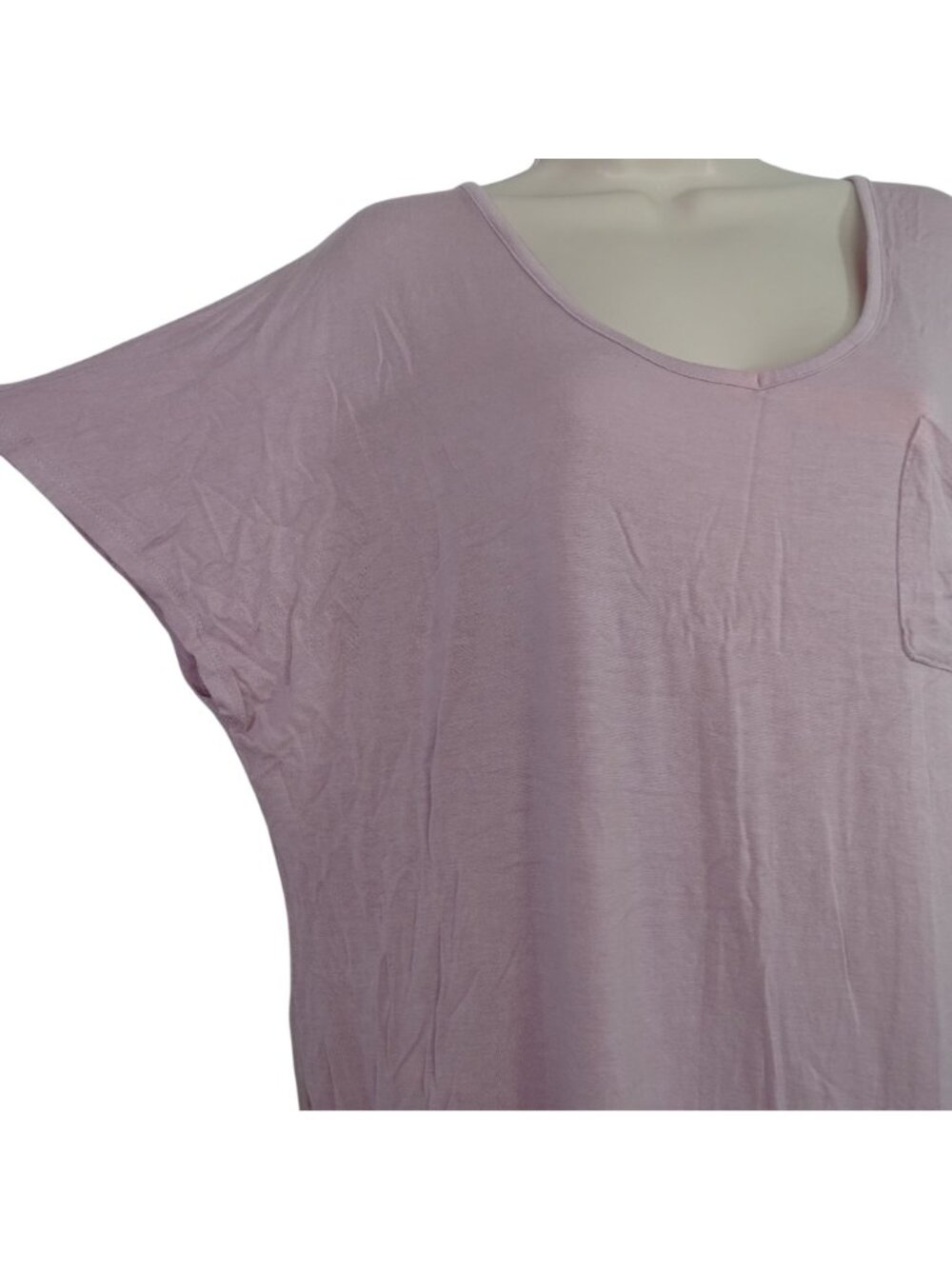 Hippie Rose Pink V-Neck Short Sleeve Pocket T-Shirt Women Size L Casual Top - Picture 3 of 9